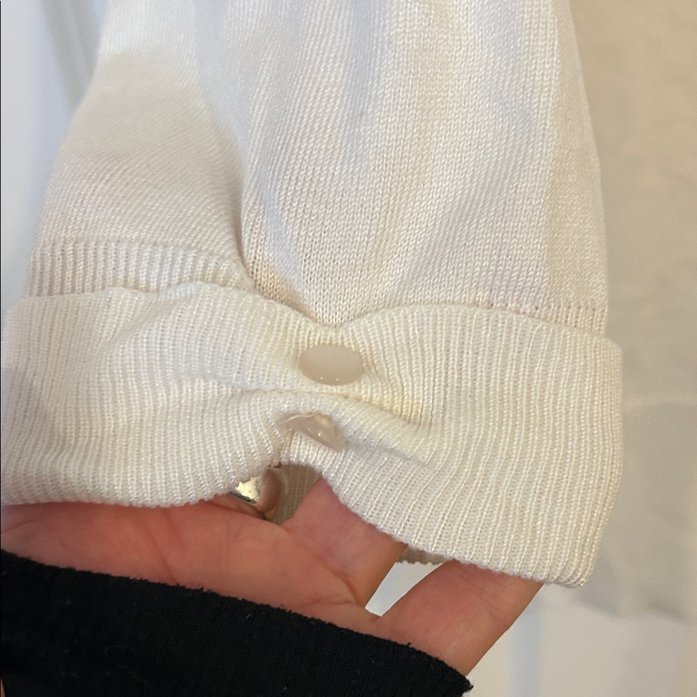 Lightweight White Button-Front Cardigan - Picture 2 of 6